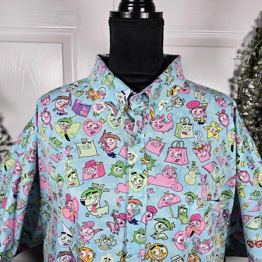 RSVLTS Nickelodeon Fairly Odd Parents Shirt 4XL KUNUFLEX Cosmo Cartoon Button